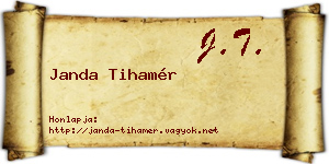Janda Tihamér névjegykártya